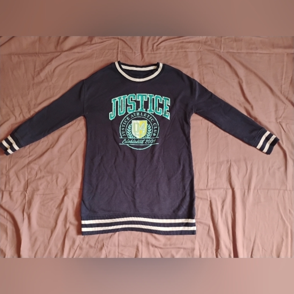 Justice Navy and Green Athletic Sweatshirt